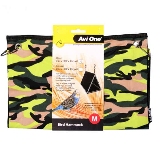 Avi One Bird Hammock-Open (M) 28L X 15W X 15Cm H - The Chook Barn