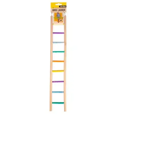 Avi One Bird Toy - Wooden Ladder With 9 Sand Steps by Pet One