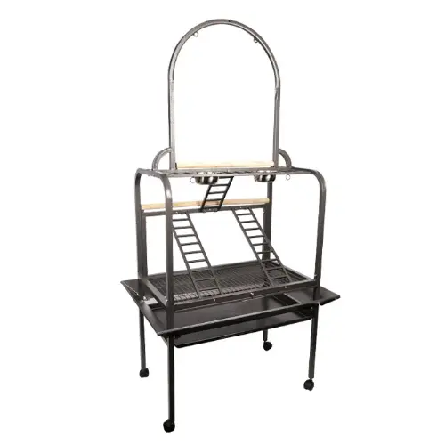 Avi One Parrot Stand - Deluxe Silver/Black 101X69.5X200Cm by Pet One