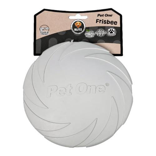 Pet One Dog Toy Blitz Rubber Frisbee Grey - The Chook Barn