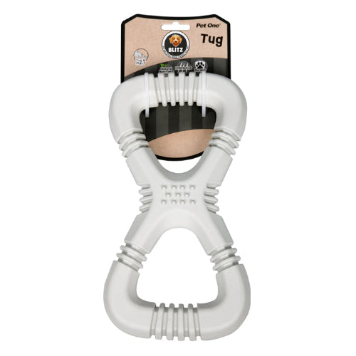 Pet One Dog Toy Blitz Rubber Tug Grey L - The Chook Barn