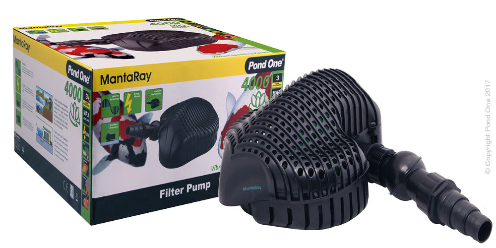 Pond One Mantaray 4000 Filter Pump 4000Lh 3.2Mh H 10M Cable - The Chook Barn