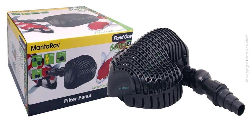 Pond One Mantaray 6000 Filter Pump 6400Lh 3.3Mh H 10M Cable by Pet One