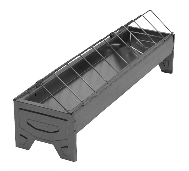 Poultry Trough Feeder 50cm galvanised - The Chook Barn