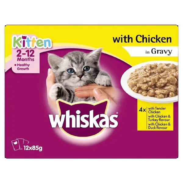 Whiskas Kitten With Chicken in Gravy (85Gx12) X5 by Pet One