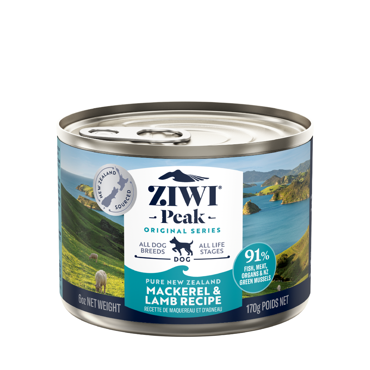 Ziwi Peak Canned Mackerel and Lamb Dog Food 170g by Pet One