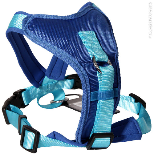 Pet One Harness - Comfy 38 - 46cm Padded 15mm Blue