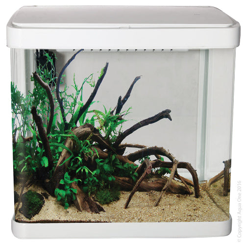 Aqua One Lifestyle 21 Complete Glass Aquarium 32cm 21L Gloss White