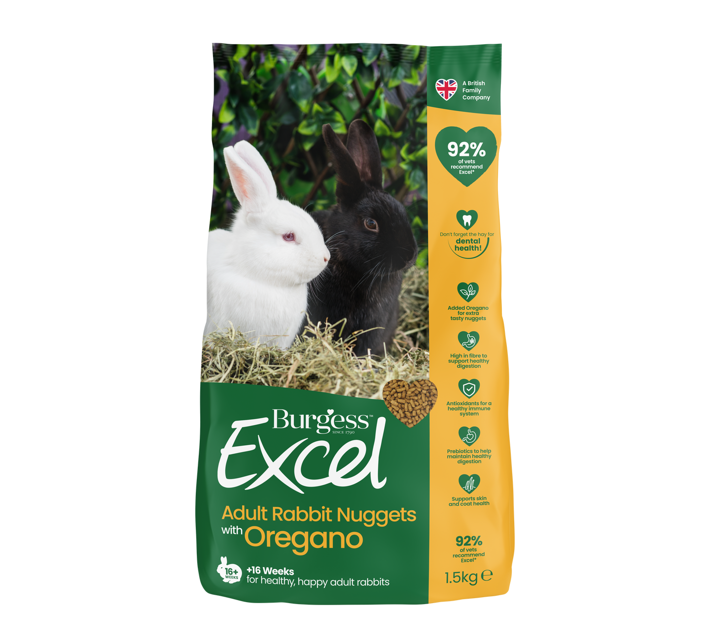 Topflite Burgess Excel Adult Rabbit Nuggets with Oregano 1.5kg by Topflite LTD