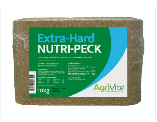 Agrivite Nutri-Peck Extra Hard Poultry Pecking Block 10kg - The Chook Barn