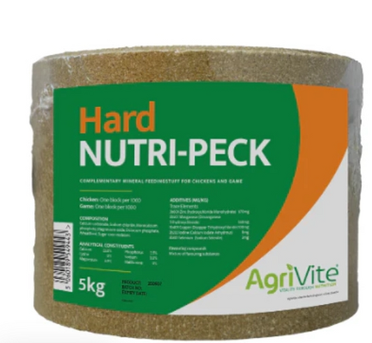 Agrivite Nutri-Peck Hard Poultry Pecking Block 5kg - The Chook Barn