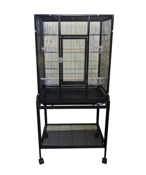 Avi One Bird Cage - 603 Square Black 65L X 43.5W X 137H/Cm - The Chook Barn