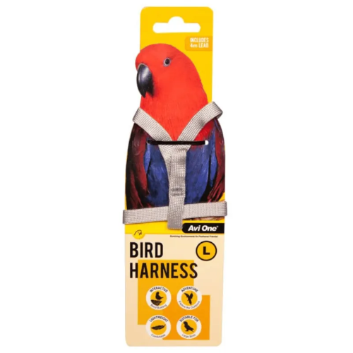 Avi One Bird Harness with Shock Resistant Lead Large - The Chook Barn