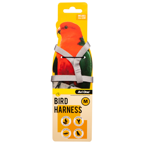 Avi One Bird Harness with Shock Resistant Lead Medium - The Chook Barn