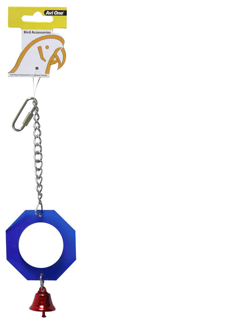 Avi One Bird Toy - Acrylic Mirror W/Bell - The Chook Barn
