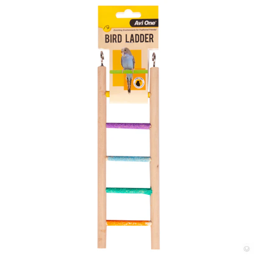 Avi One Bird Toy - Wooden Ladder With 5 Sand Steps - The Chook Barn