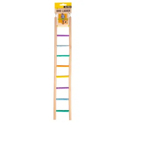 Avi One Bird Toy - Wooden Ladder With 9 Sand Steps - The Chook Barn