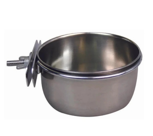 Avi One Coop Cup - Steel with Clamp Holder 280ml - The Chook Barn