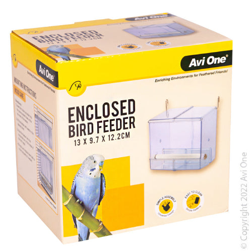 Avi One Feeder - Acrylic Enclosed with Sand Perch - The Chook Barn