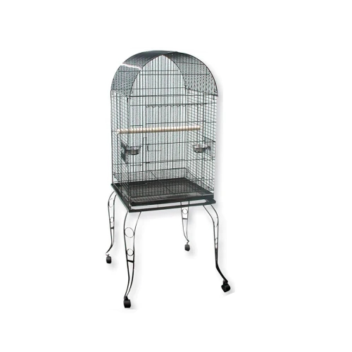 Avi One Parrot Cage - 9222 Medium Arch Silver Black Open Top 53X53X140Cm - The Chook Barn