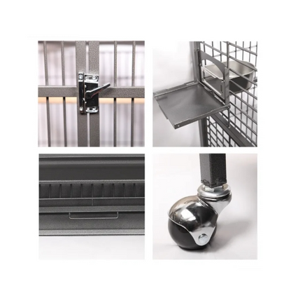 Avi One Parrot Cage H Duty W Play Pen 26Mm 101X76X190Cm Sv Bk - The Chook Barn
