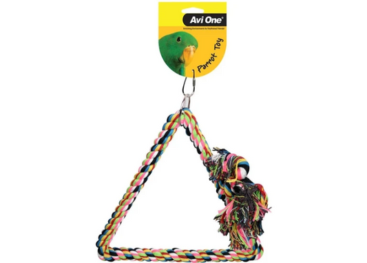 Avi One Parrot Toy - Tri-Angle Rope Swing 20Mm X 35Cm - The Chook Barn