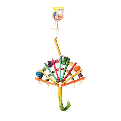 Avi One Parrot Toy - Wooden Fan with Beads 53Cm - The Chook Barn