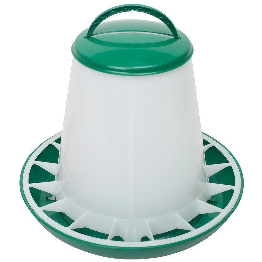 Chicken Feeder 10kg with Handle & Cover - The Chook Barn