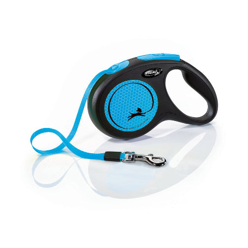 Flexi New Neon - Tape (M) Retractable Leash Blue - The Chook Barn