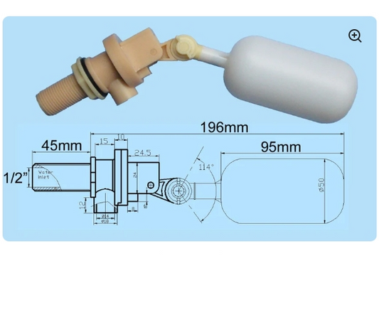 Float Valve Assembly White - The Chook Barn