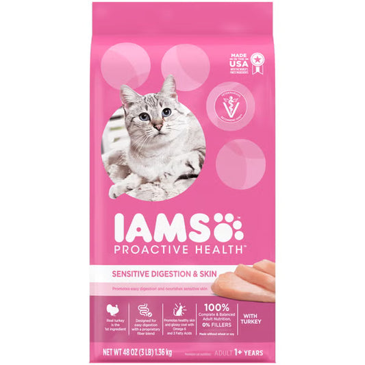 Iams Cat Healthy Digestion with Chicken & Turkey 1.36Kg - The Chook Barn
