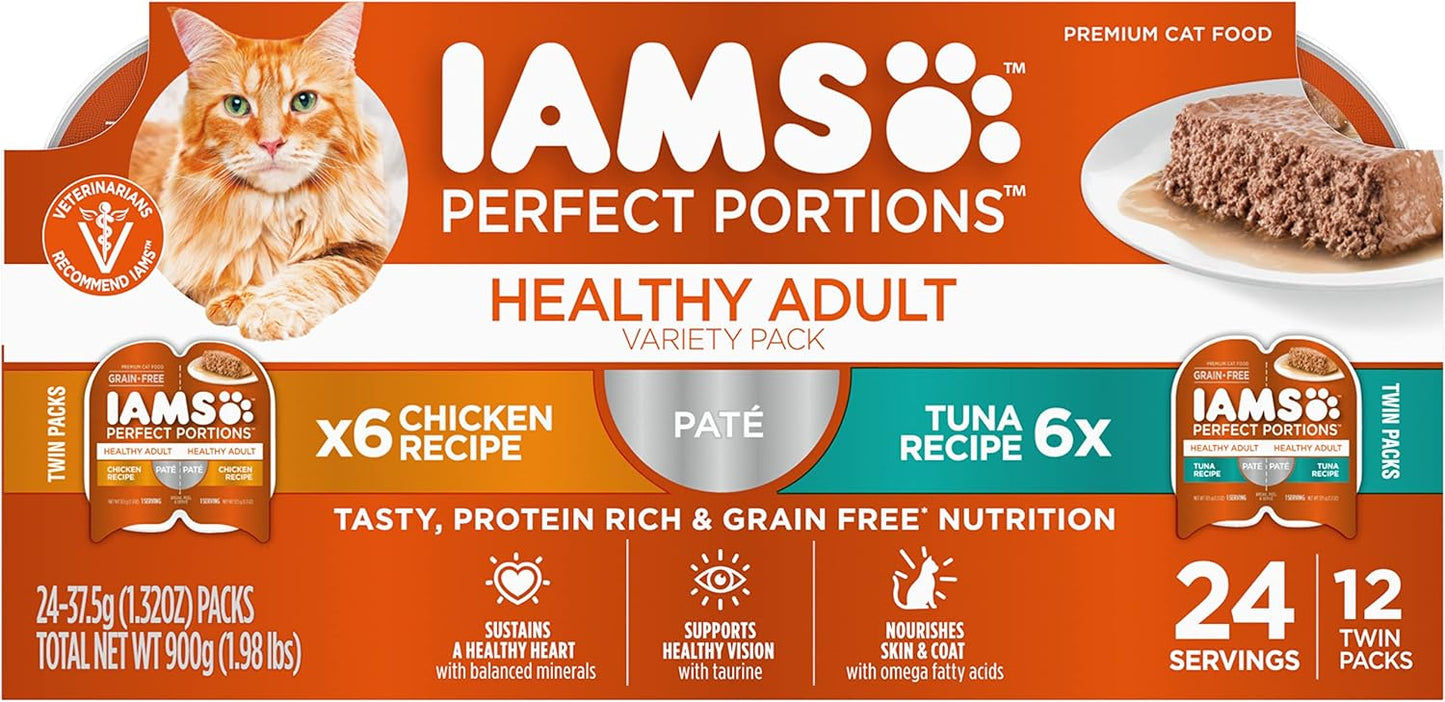 Iams Cat Perfect Portion Healthy Adult Chicken Pate 75G 24/Case - The Chook Barn