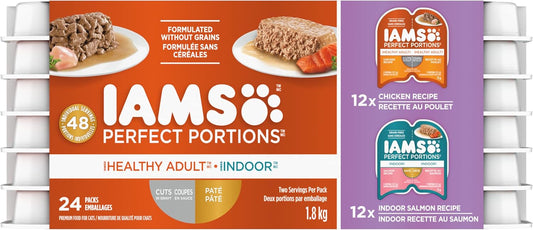 Iams Cat Perfect Portion Healthy Adult Salmon Pate 75G 24/Case - The Chook Barn