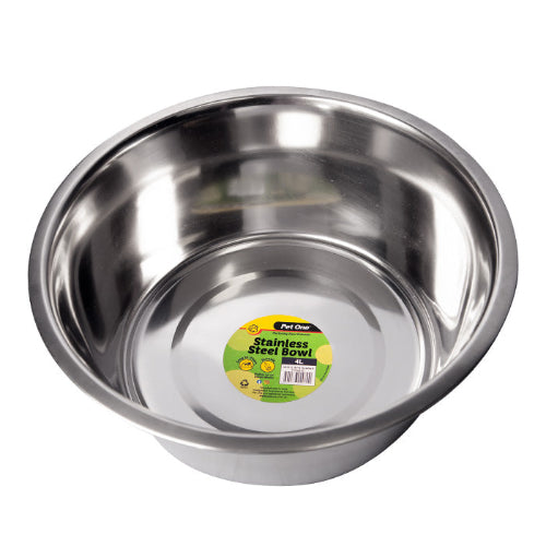 Pet One Bowl - Standard S/Steel 4L - The Chook Barn