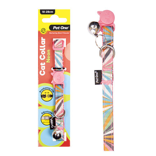 Pet One Cat Collar Nylon 18- Neon Pk - The Chook Barn