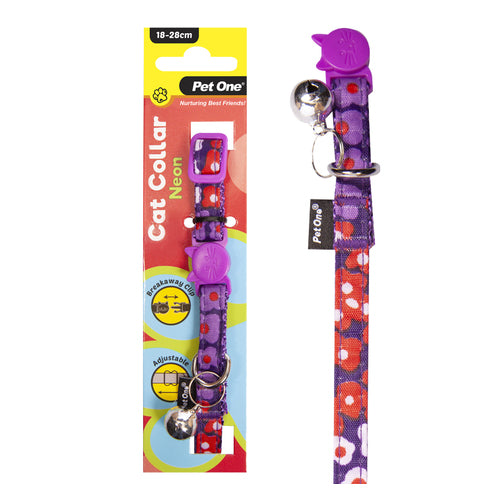 Pet One Cat Collar Nylon 18– Neon Purple - The Chook Barn