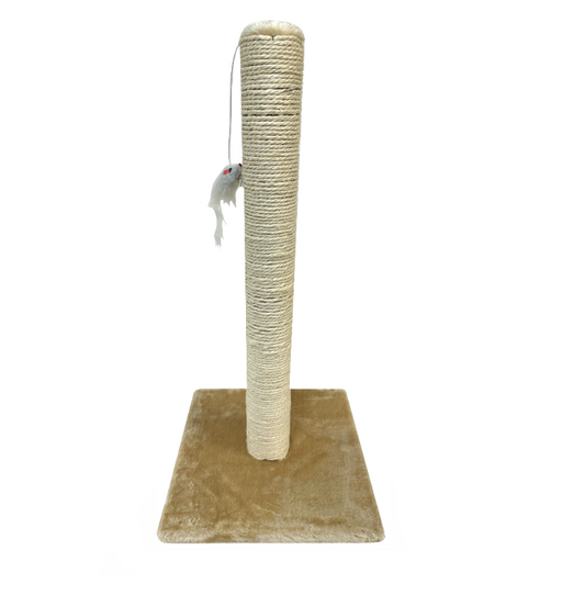 Pet One - Cat Sisal Post & Toy Ball Tall Beige 29X29X60Cm (4/Ctn) - The Chook Barn