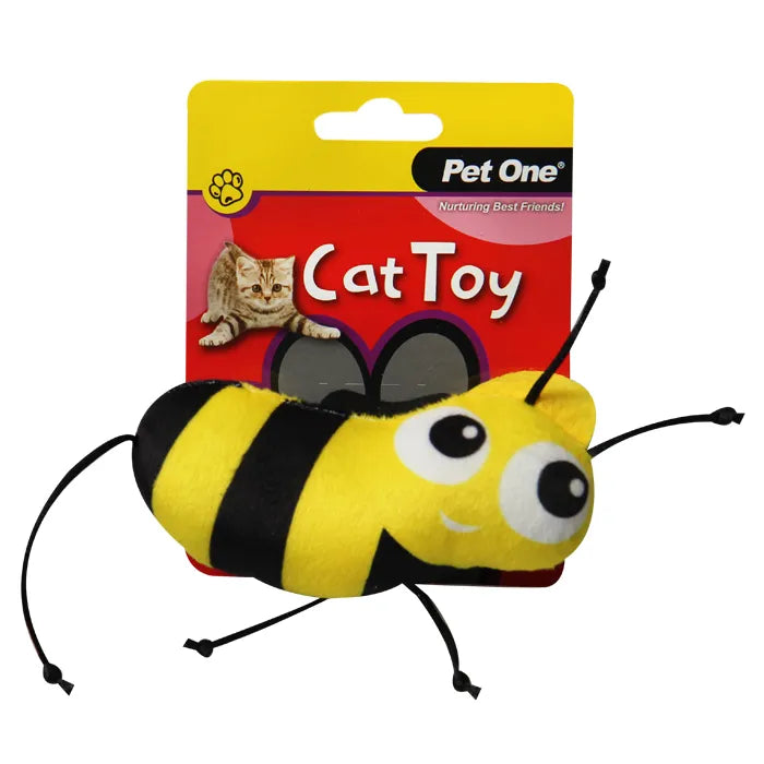Pet One Cat Toy Bee with String 7.5Cmh - The Chook Barn
