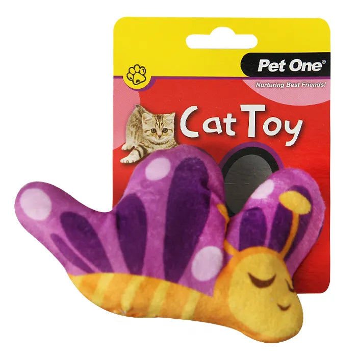 Pet One Cat Toy Butterfly with Crinkle 9Cmh - The Chook Barn