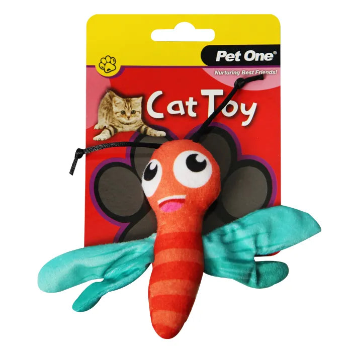 Pet One Cat Toy Dragonfly with Crinkle 11.5Cmh - The Chook Barn