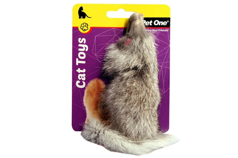 Pet One Cat Toy Mouse 12.5Cm Grey - The Chook Barn