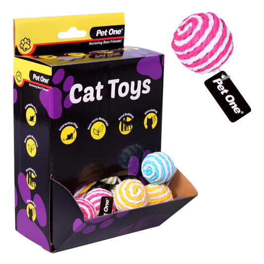 Pet One Cat Toy Paper Mouse & Ball 4.5Cm Mix Colour 36 Per Box - The Chook Barn