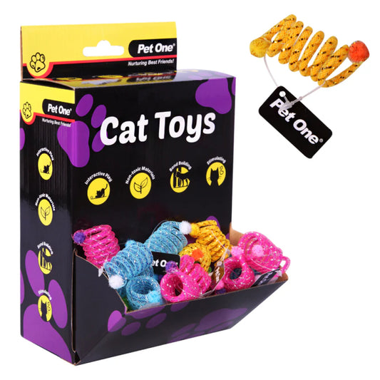 Pet One Cat Toy Spring 5Cm Mix Colour 48 Per Box - The Chook Barn
