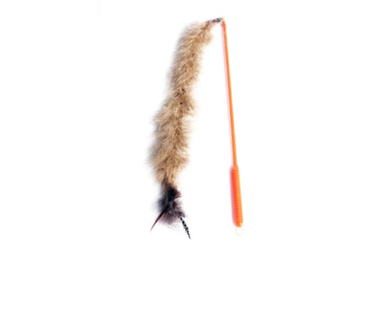 Pet One Cat Toy Wand Tail with Bell 32Cm Brown - The Chook Barn