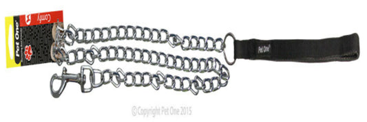Pet One Dog Leash Chain Padded Black 120Cm - The Chook Barn