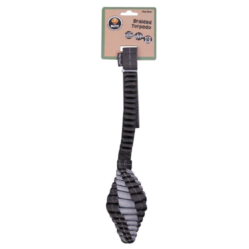 Pet One Dog Toy Blitz Braided Torpedo Grey - The Chook Barn