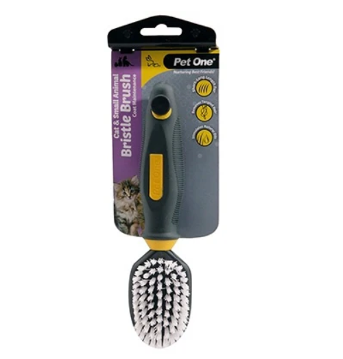 Pet One Grooming - Cat &amp; Small Animal Soft Bristle Brush - The Chook Barn