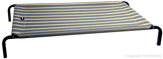 Pet One - Leisure Raised Dog Bed / Stripes 106X62X15Cm - The Chook Barn