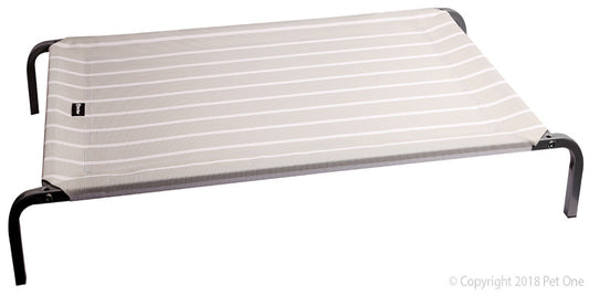 Pet One - Leisure Raised Dog Bed / Stripes 108X62X15Cm - The Chook Barn