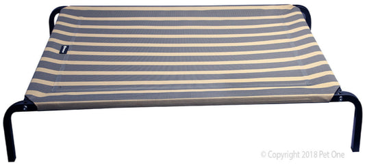 Pet One - Leisure Raised Dog Bed / Stripes 114X76X15Cm - The Chook Barn